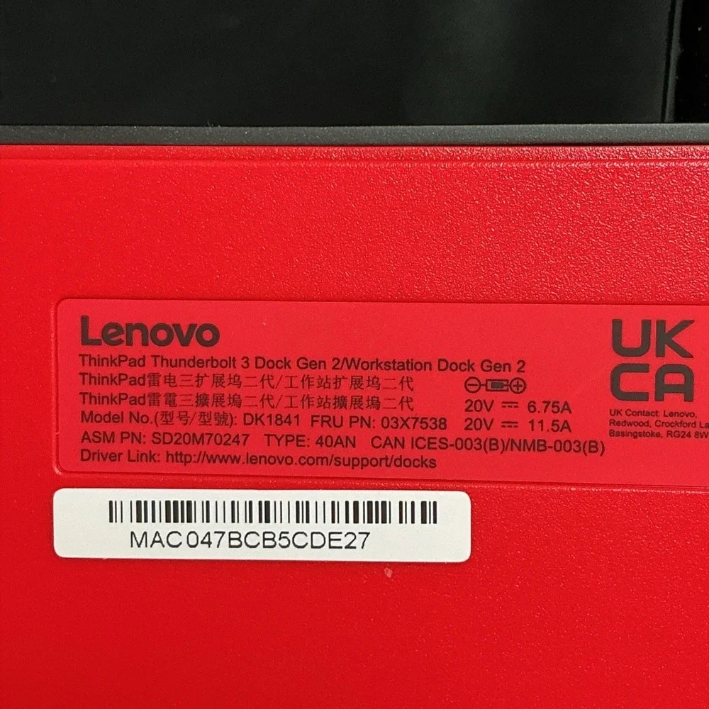 Lenovo ThinkPad Thunderbolt 3 Workstation Dock Gen 2 Working Tested (No Cables)